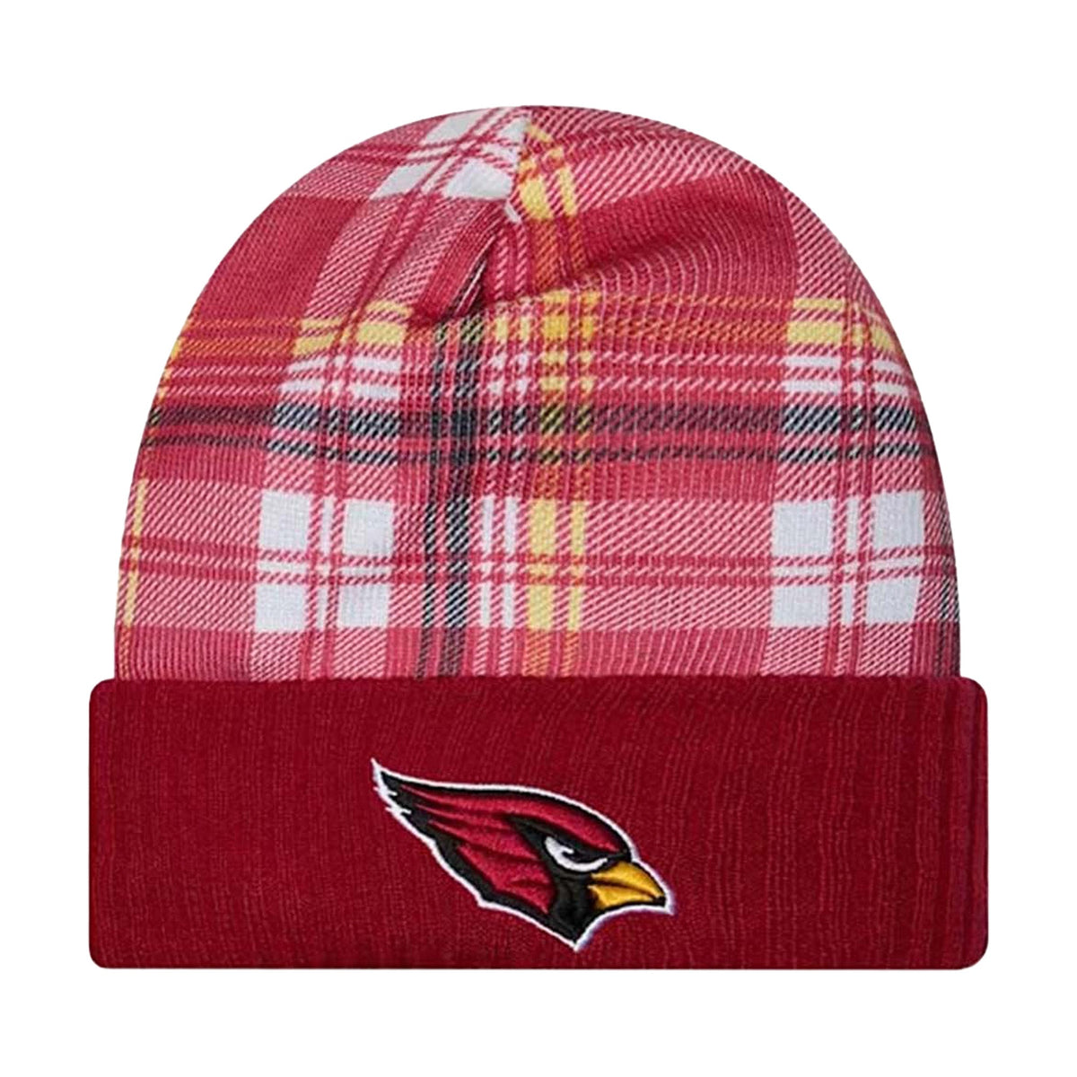Arizona Cardinals Cardinal Plaid Statement Beanie Cuffed Knit Hat - New Era - 237010801