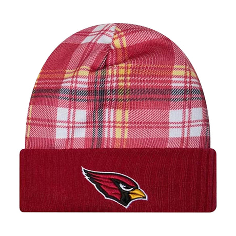 Arizona Cardinals Cardinal Plaid Statement Beanie Cuffed Knit Hat - New Era - 237010801
