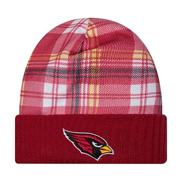 Arizona Cardinals Cardinal Plaid Statement Beanie Cuffed Knit Hat - New Era - 237010801