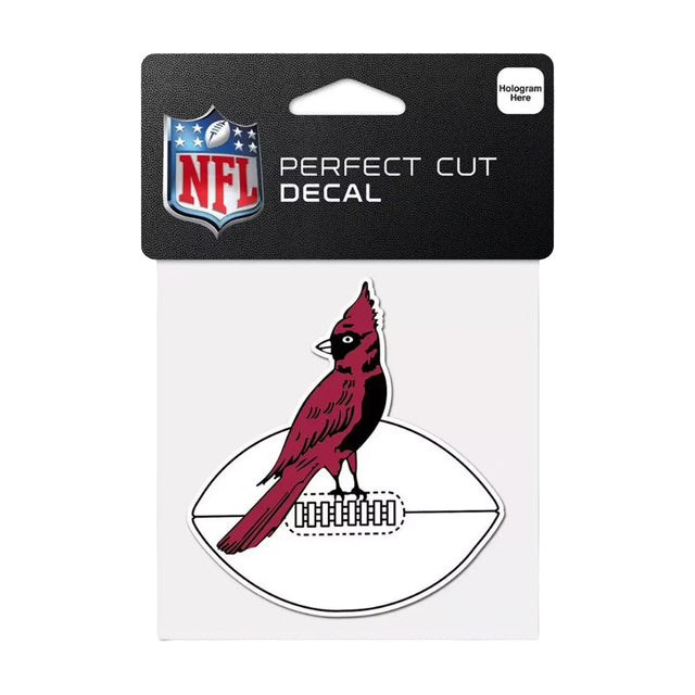 Arizona Cardinals Throwback Cardinal on Football Logo 4x4 Perfect Cut Decal - Wincraft - 3210108