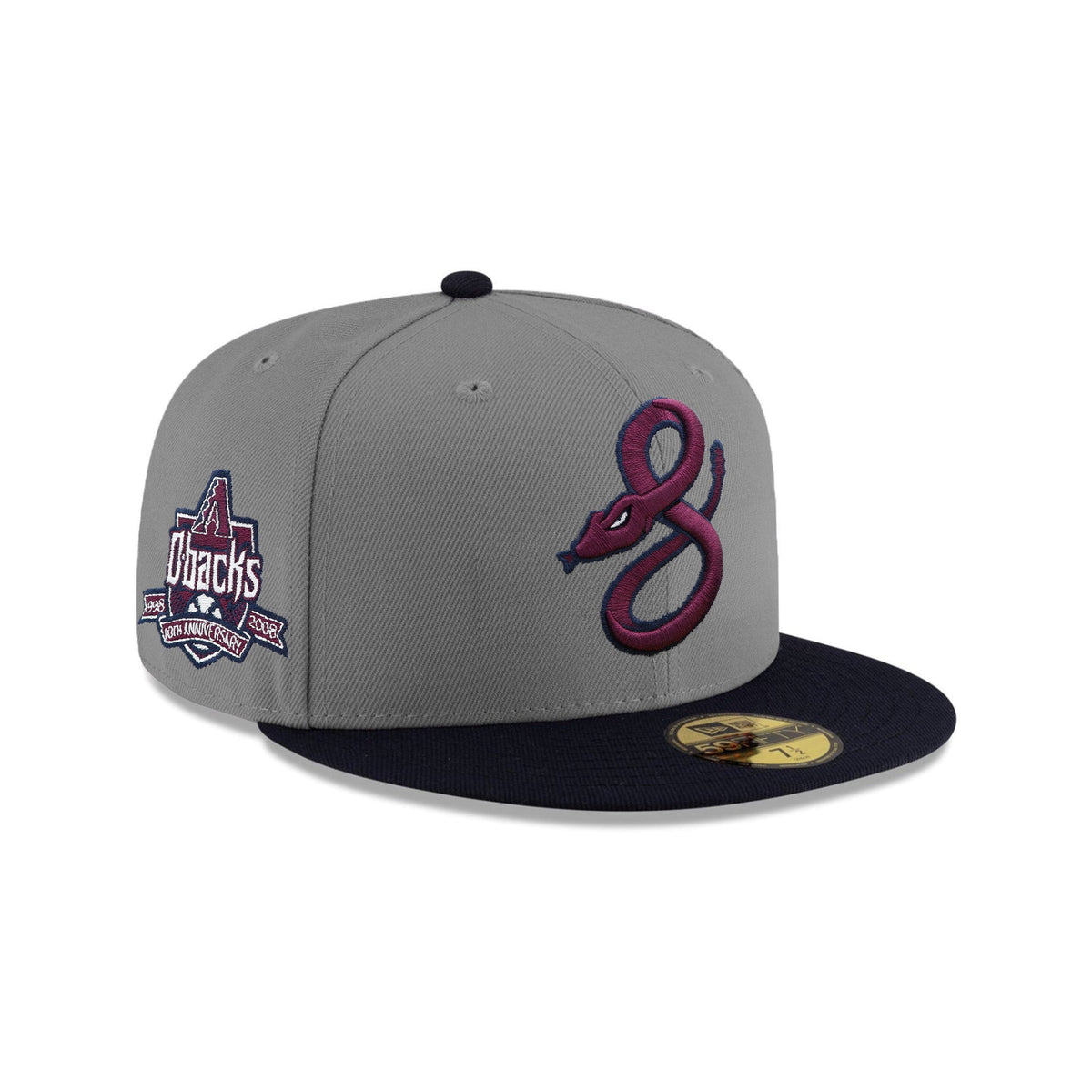 Arizona Diamondbacks 10th Anniversary Snake Logo Gray Navy 59FIFTY Fit ...