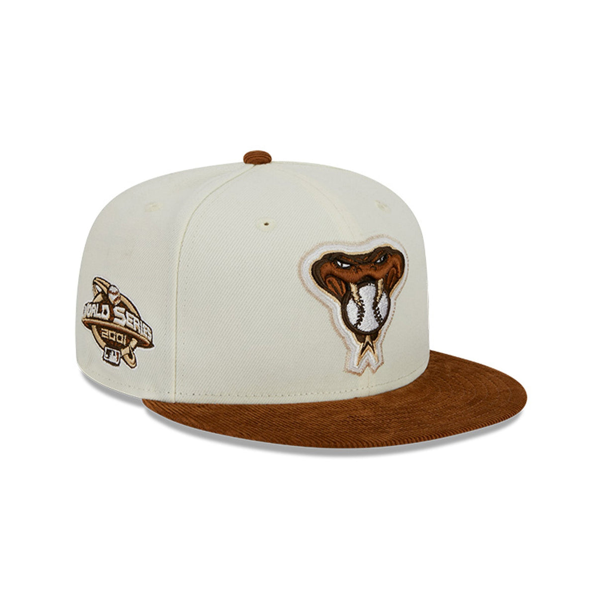 Arizona Diamondbacks 2001 World Series Cream & Brown Corduroy 59FIFTY Fitted Hat - New Era - 23150641001