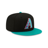 Arizona Diamondbacks Cooperstown Collection Alternate Logo Black Teal 59FIFTY Fitted Hat - New Era - 23380141001