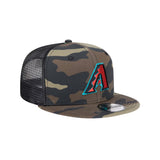 Arizona Diamondbacks Woodland Camo 9FIFTY Snapback Trucker Hat - New Era - 23012641003