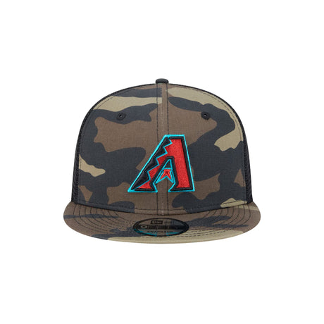 Arizona Diamondbacks Woodland Camo 9FIFTY Snapback Trucker Hat - New Era - 23012641003