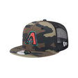 Arizona Diamondbacks Woodland Camo 9FIFTY Snapback Trucker Hat - New Era - 23012641003