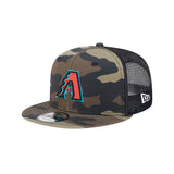 Arizona Diamondbacks Woodland Camo 9FIFTY Snapback Trucker Hat - New Era - 23012641003