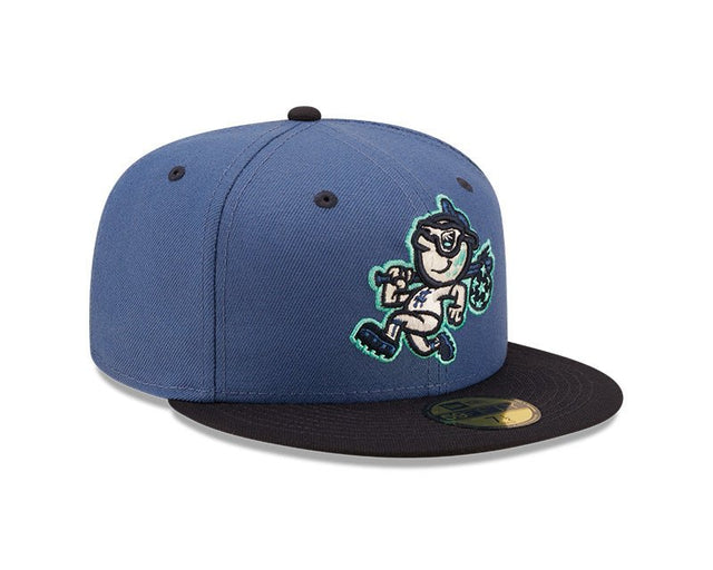 Asheville Tourists Blue/Black Authentic Collection Alternate Logo Fitted Hat - New Era - 