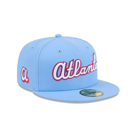 Atlanta Braves 2026 City Connect Script Logo Blue 59FIFTY Fitted Hat - New Era - 23311340501
