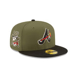 Atlanta Braves 30th Anniversary Patch Olive & Black "Field Issue" 59FIFTY Fitted Hat - New Era - 