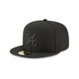 Atlanta Braves Black & Gray 59FIFTY Fitted Hat - New Era - 23863540501