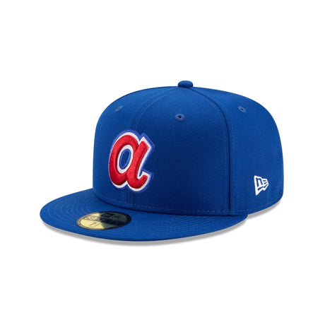 Atlanta Braves Retro Logo Evergreen Blue 59FIFTY Fitted Hat - New Era - 23480140512