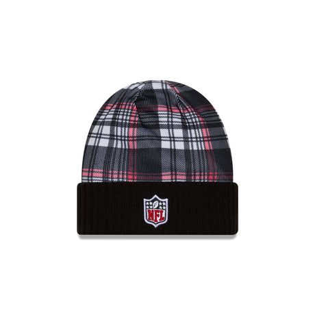 Atlanta Falcons Black Plaid Statement Beanie Cuffed Knit Hat - New Era - 