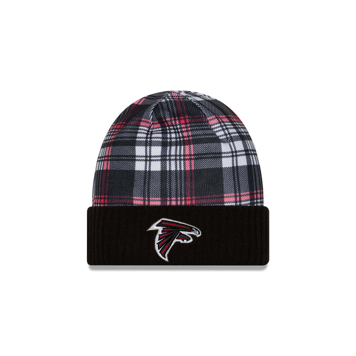 Atlanta Falcons Black Plaid Statement Beanie Cuffed Knit Hat - New Era - 