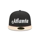 Atlanta Hawks Black/Peach Script 59FIFTY Fitted Hat - New Era - 23180220901