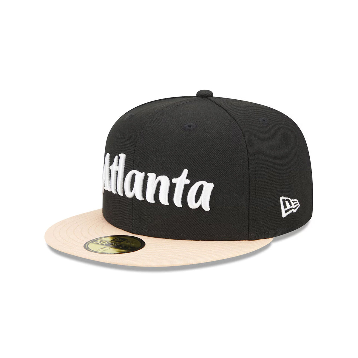 Atlanta Hawks Black/Peach Script 59FIFTY Fitted Hat - New Era - 23180220901