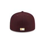 Texas Rangers Cooperstown Collection Metallic Gold Logo Maroon 59FIFTY Fitted Hat