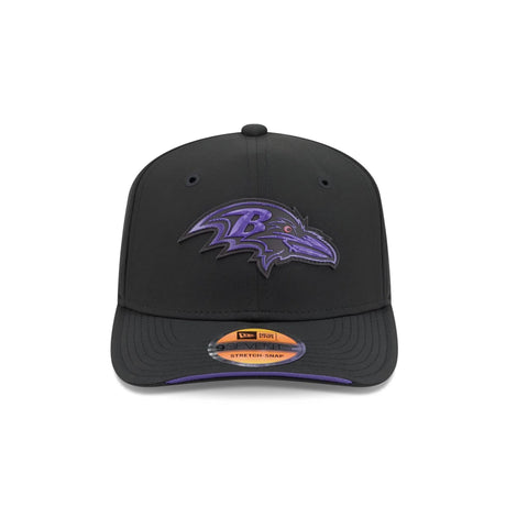 Baltimore Ravens 2026 NFL Sideline Collection Black 9SEVENTY Stretch-Snap Hat - New Era - 23850512501