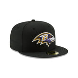 Baltimore Ravens Authentic Collection Black 59FIFTY Fitted Hat - New Era - 23140312501