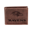 Baltimore Ravens, Bi - Fold Wallet, Brown, CH, 100% Genuine Leather - EG Collective - 808412079900