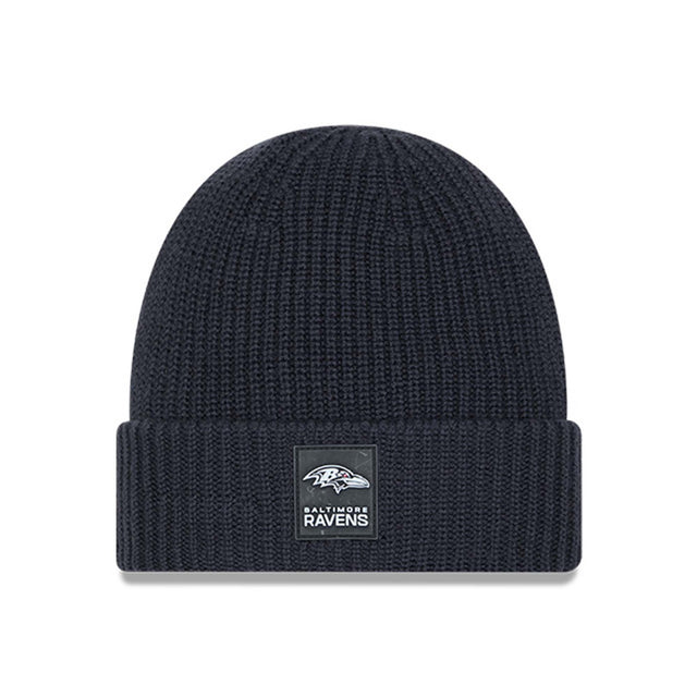 Baltimore Ravens Navy Sideline Cuffed Knit Beanie - New Era - 