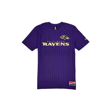 Baltimore Ravens Purple & Black Pinstripe New Era Throwback T-Shirt - New Era - 