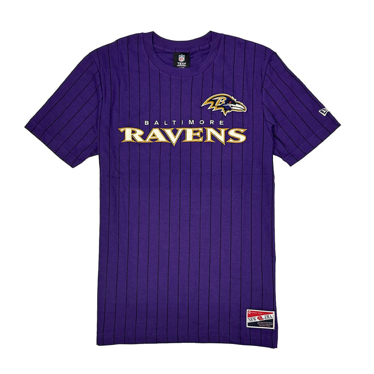 Baltimore Ravens Purple & Black Pinstripe New Era Throwback T-Shirt - New Era - 
