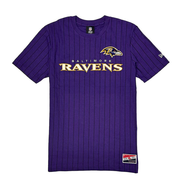 Baltimore Ravens Purple & Black Pinstripe New Era Throwback T-Shirt - New Era - 