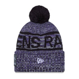 Baltimore Ravens Script Pom Cuffed Knit Beanie - New Era - 
