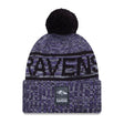 Baltimore Ravens Script Pom Cuffed Knit Beanie - New Era - 