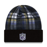 Baltimore Ravens Statement Purple & Yellow Plaid Cuffed Knit Beanie - New Era - 237012501