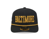 Baltimore Ravens Wordmark Black 9Seventy Rope Stretch - Snap Hat - New Era - 237404125