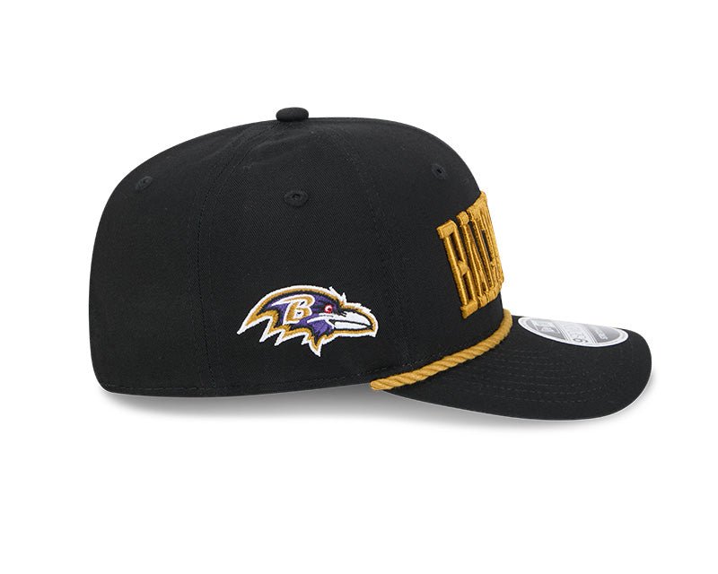 Baltimore Ravens Wordmark Black 9Seventy Rope Stretch - Snap Hat - New Era - 237404125