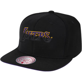 Black Los Angeles Lakers Hardwood Classics Dip Down Snapback Hat - Mitchell & Ness - 