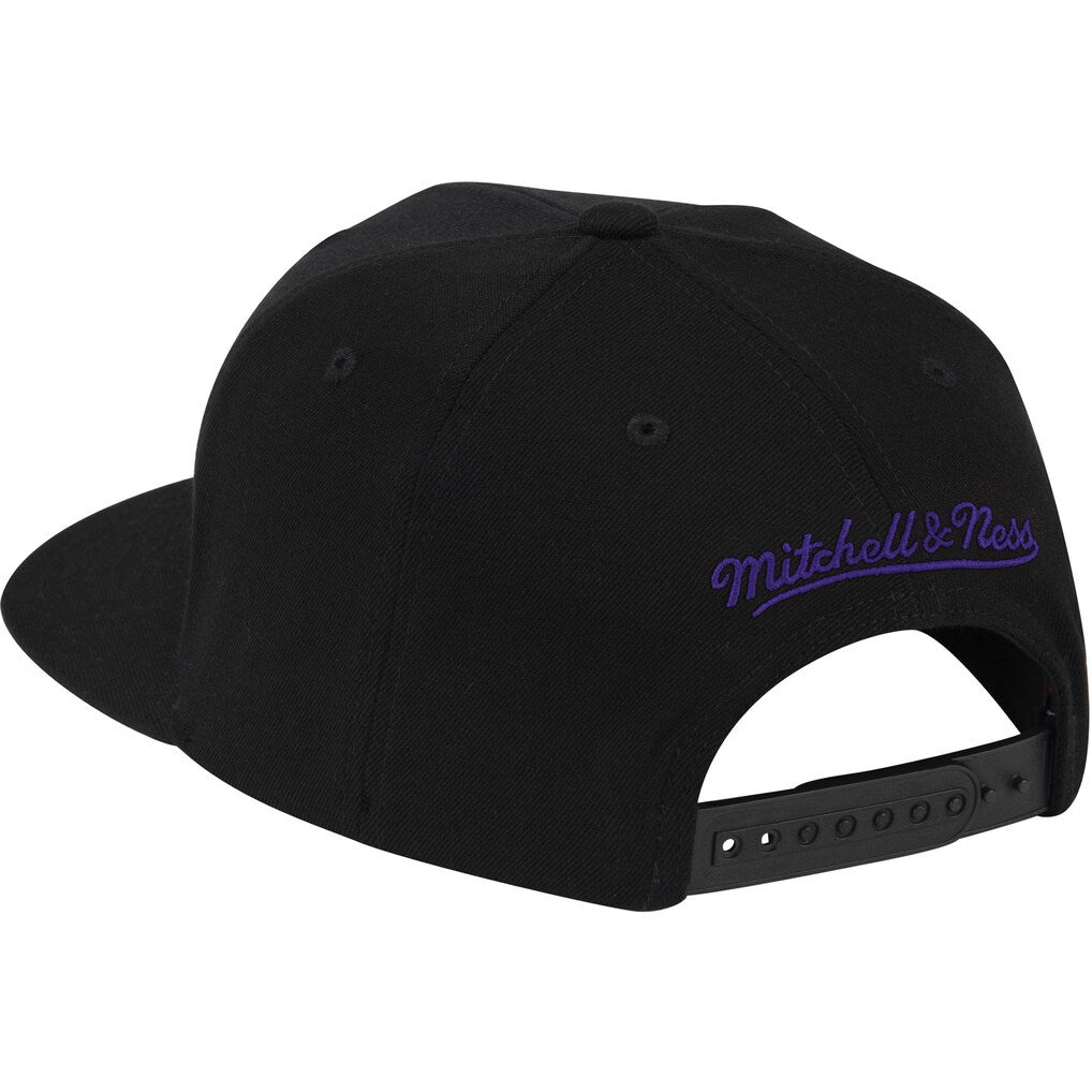 Black Los Angeles Lakers Hardwood Classics Dip Down Snapback Hat - Mitchell & Ness - 