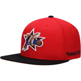 Philadelphia 76ers royal fitted hat featuring NBA Finals Champions logo and contrasting black brim. Perfect for fans.
