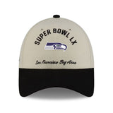 Seattle Seahawks Super Bowl LX Cream 9FORTY Stretch Snap Hat