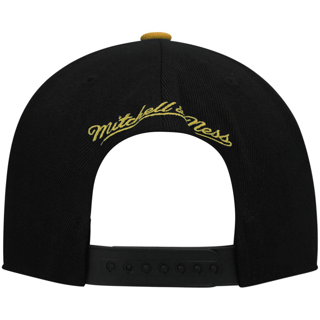 Black/Gold Miami Heat Snapback Hat - Mitchell & Ness - 