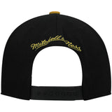 Black/Gold Miami Heat Snapback Hat - Mitchell & Ness - 