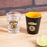 Boston Bruins 4-Piece Ceramic and Glass 2oz. Shot Glass Set - EG Collective - 801946180258