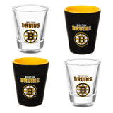 Boston Bruins 4-Piece Ceramic and Glass 2oz. Shot Glass Set - EG Collective - 801946180258