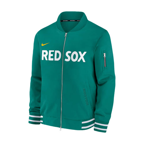 Boston Red Sox City Connect Authentic Collection Green Full Zip Bomber Jacket - New Era - 23410242301