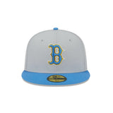 Boston Red Sox Metallic City Blue 59FIFTY Fitted Hat - New Era - 23334742301