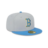 Boston Red Sox Metallic City Blue 59FIFTY Fitted Hat - New Era - 23334742301