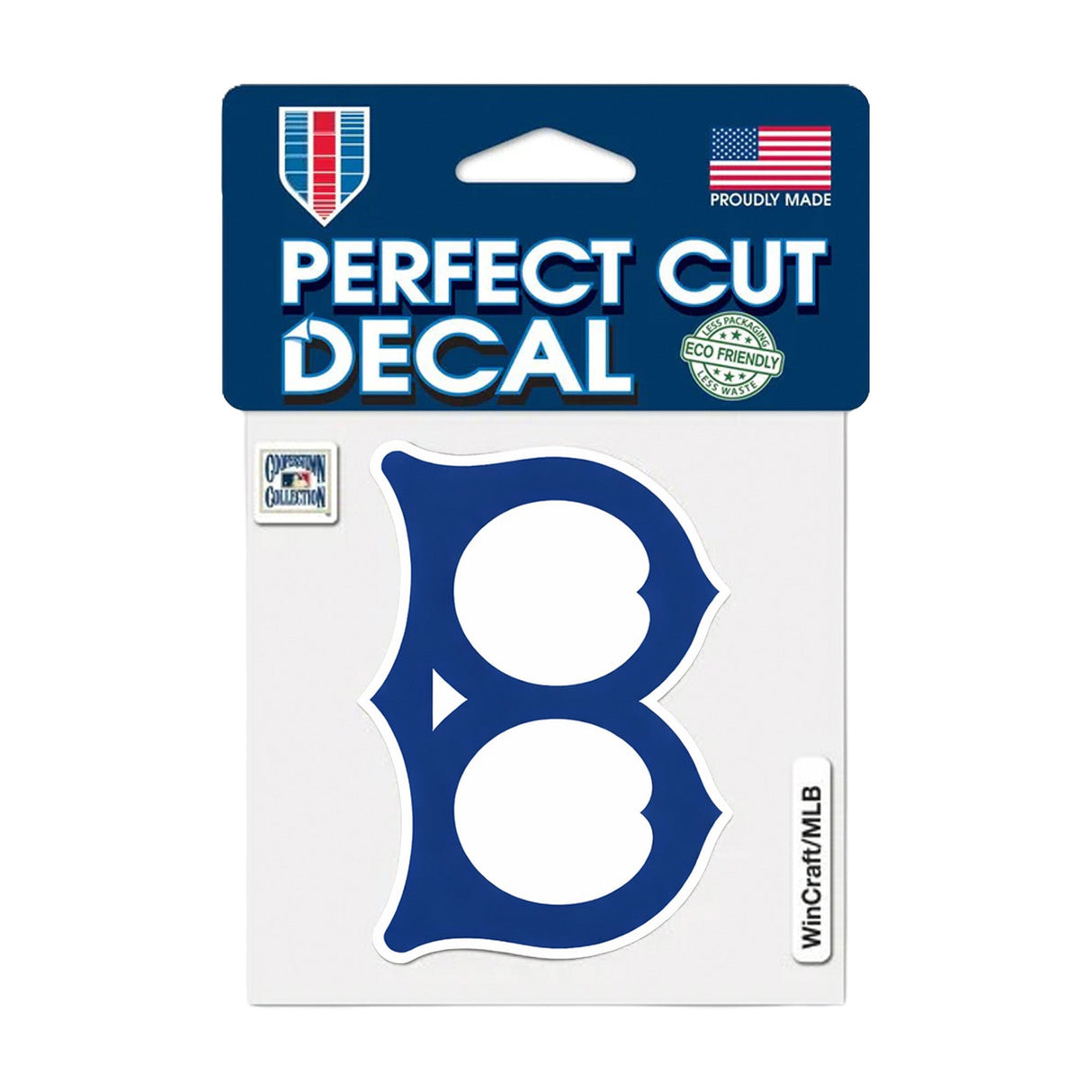 Brooklyn Dodgers Cooperstown Collection Retro B Logo 4x4 Perfect Cut Decal - Wincraft - 3210411
