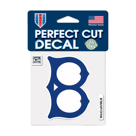 Brooklyn Dodgers Cooperstown Collection Retro B Logo 4x4 Perfect Cut Decal - Wincraft - 3210411