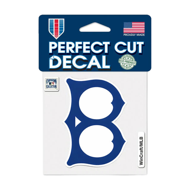 Brooklyn Dodgers Cooperstown Collection Retro B Logo 4x4 Perfect Cut Decal - Wincraft - 3210411