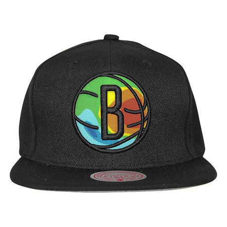 Brooklyn Nets Black Thermal Snapback Hat - Mitchell & Ness - 