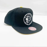 Brooklyn Nets Black/Yellow Snapback Hat - Mitchell & Ness - 