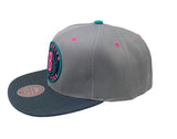 Brooklyn Nets Gray/Teal/Pink Adjustable Snapback Hat - Mitchell & Ness - 
